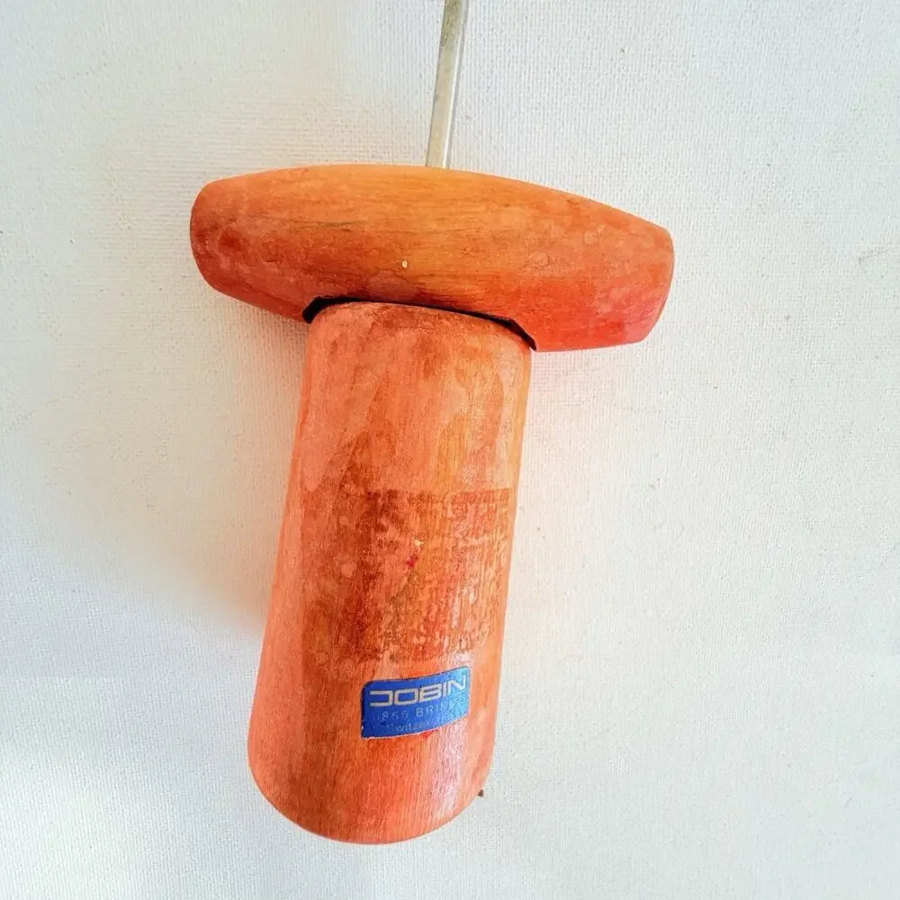 Vintage Jobin Brienz Switzerland Wooden Corkscrew Wine Bottle Opener Folk Art